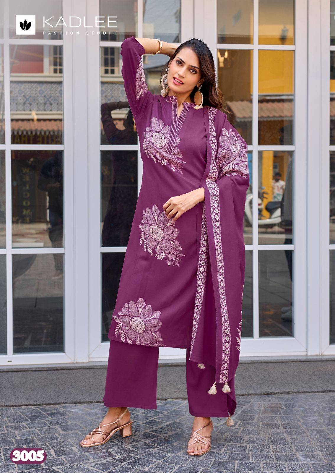 Kasturam By Kadlee 3001 To  3006 Series Beautiful Festive Suits Colourful Rayon print Stitched dresses At Wholesale Price